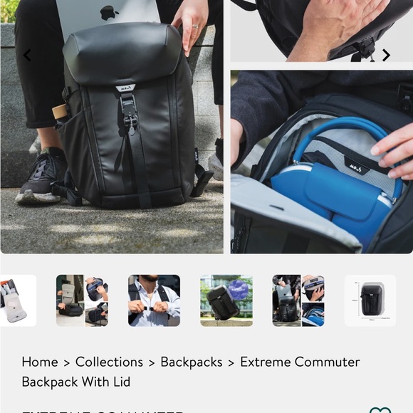 Extreme Commuter Black Backpack - Picture 2 of 10